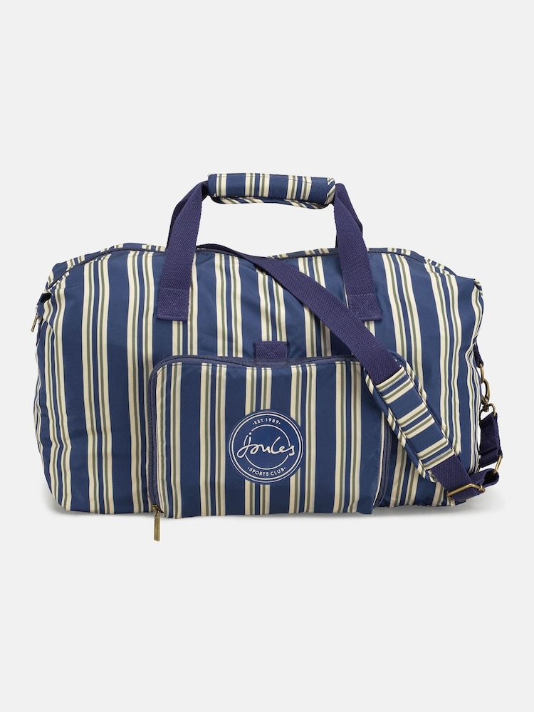 Joules Navy Blue Stripe Joules Sport Stripe Packaway Duffel Bag - Image 1 of 7
