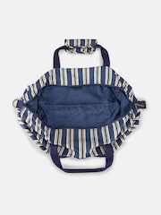 Joules Navy Blue Stripe Joules Sport Stripe Packaway Duffel Bag - Image 4 of 7