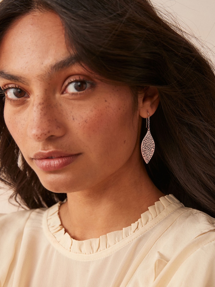Gold Tone Cutout Earrings - Image 2 of 4