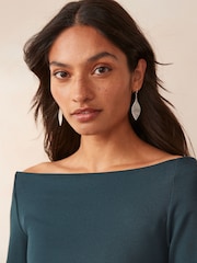 Silver Tone Cutout Earrings - Image 2 of 3