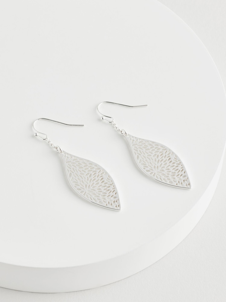 Silver Tone Cutout Earrings - Image 3 of 3