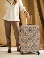 Joules Damask Print Large Four Wheel Hard Shell Suitcase - Image 1 of 9