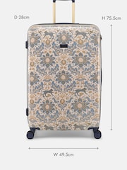 Joules Damask Print Large Four Wheel Hard Shell Suitcase - Image 3 of 9