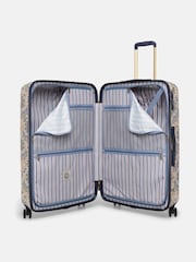 Joules Damask Print Large Four Wheel Hard Shell Suitcase - Image 6 of 9