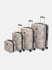 Joules Damask Print Large Four Wheel Hard Shell Suitcase - Image 7 of 9