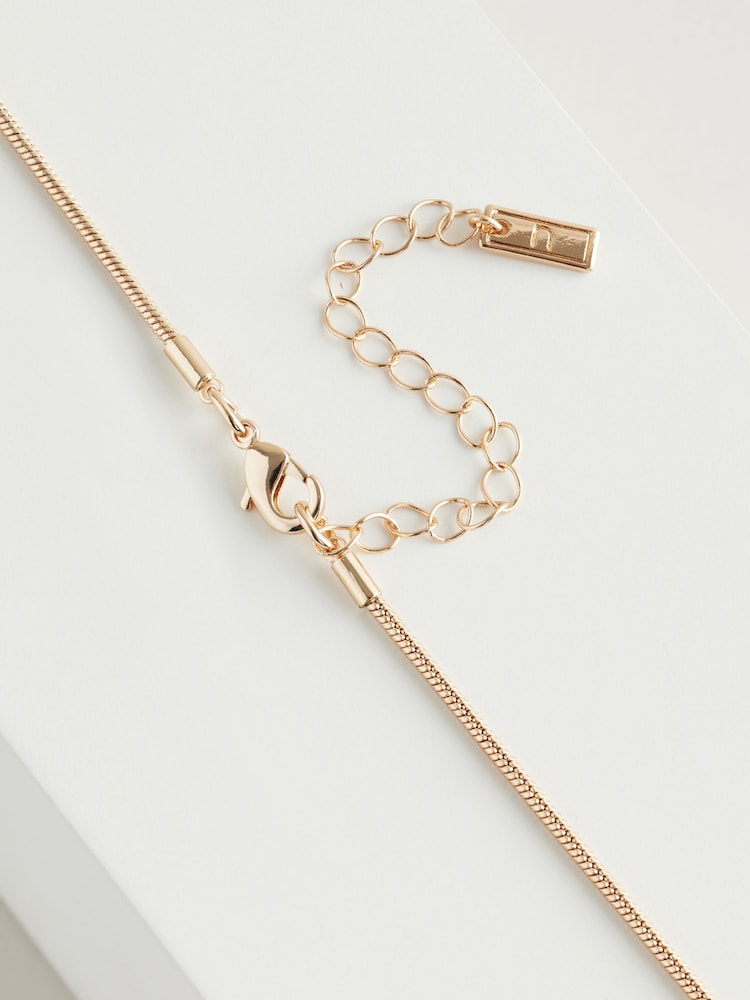 Gold Tone Swirl Oval Pave Necklace - Image 2 of 3