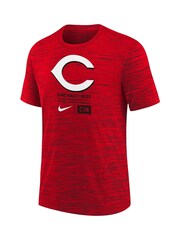 Fanatics Youth Red MLB Cincinnati Large Logo Velocity T-Shirt - Image 2 of 3
