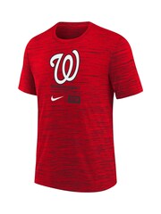 Fanatics Youth Red MLB Washington Nationals Large Logo Velocity T-Shirt - Image 3 of 3
