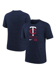 Fanatics Youth Blue MLB Minnesota Twins Large Logo Velocity T-Shirt - Image 1 of 3