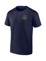 Fanatics Blue Everton Essentials Small Crest 100% Cotton T-Shirt - Image 3 of 3