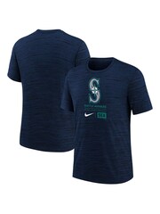 Fanatics Youth Blue MLB Seattle Mariners Large Logo Velocity T-Shirt - Image 1 of 3