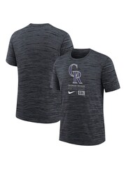 Fanatics Youth MLB Colorado Rockies Large Logo Velocity Black T-Shirt - Image 1 of 3