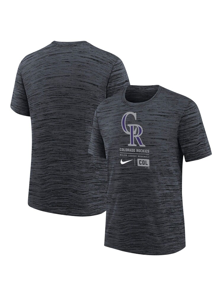 Fanatics Youth MLB Colorado Rockies Large Logo Velocity Black T-Shirt - Image 1 of 3