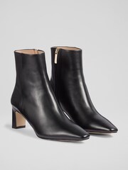 LK Bennett Black Margaux Blunt Toe Boots - Image 2 of 4