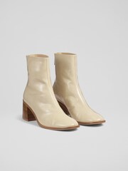 LK Bennett Natural Camila Front Seam Casual Boots - Image 2 of 4