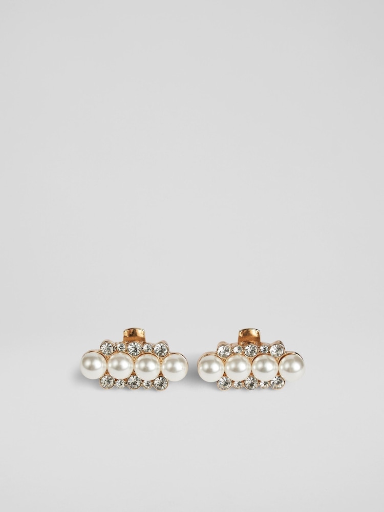 LK Bennett Metallic Amary Clear Mini Bar Shoe Clip - Image 1 of 3