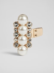 LK Bennett Metallic Amary Clear Mini Bar Shoe Clip - Image 2 of 3