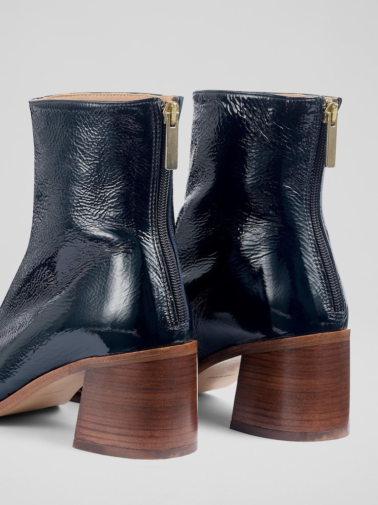 LK Bennett Blue Camila Front Seam Casual Boots - Image 4 of 4