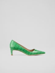 LK Bennett Green Ava Kitten Heel Courts - Bild 1 von 4