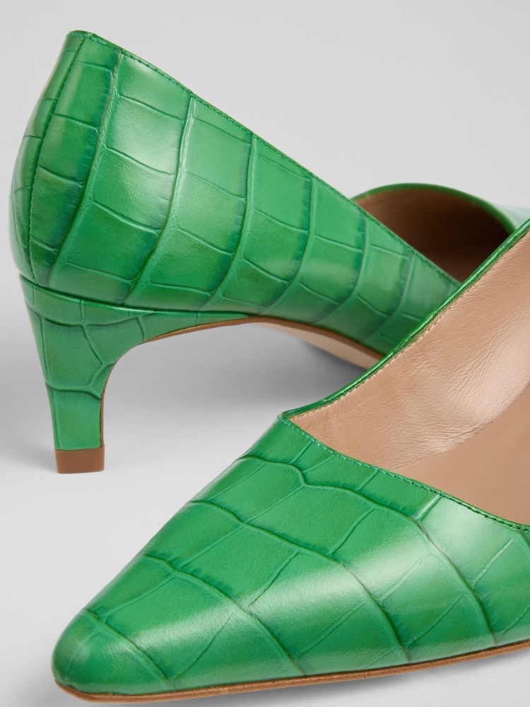 LK Bennett Green Ava Kitten Heel Courts - Bild 4 von 4