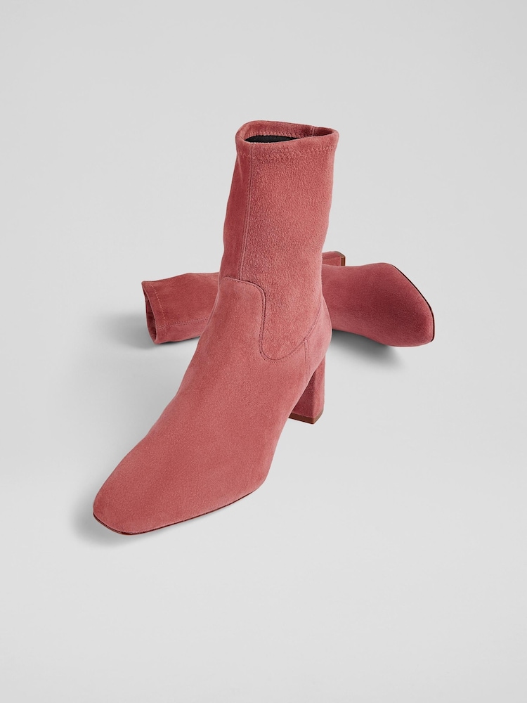 LK Bennett Harp Rose, Stretch-Stiefeletten mit Blockabsatz, Rosa - Bild 2 von 3