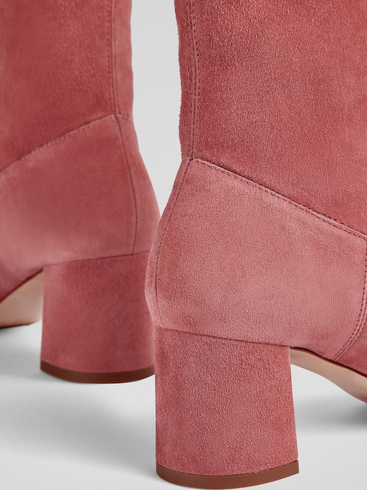 LK Bennett Harp Rose, Stretch-Stiefeletten mit Blockabsatz, Rosa - Bild 3 von 3