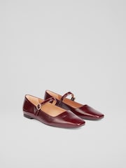 LK Bennett Red Willow Bordeaux Mary Jane Flats - Image 2 of 4