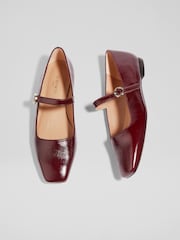 LK Bennett Red Willow Bordeaux Mary Jane Flats - Image 3 of 4
