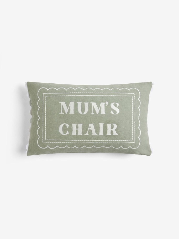 Sage Green Mum's Chair Slogan Cushion - Image 3 of 5