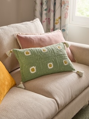 Floral Daisy Crochet Cushion - Изображение 1 из 5