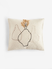 Natural Embroidered Floral Vase Cushion - Image 3 of 5