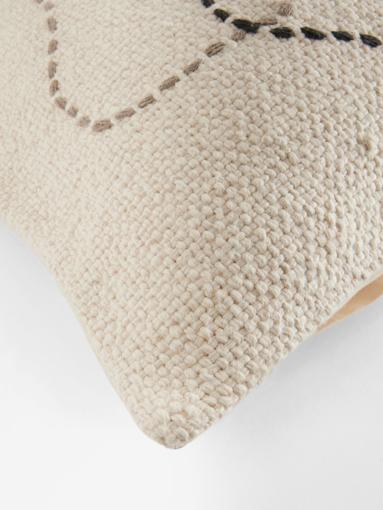 Natural Embroidered Floral Vase Cushion - Image 5 of 5