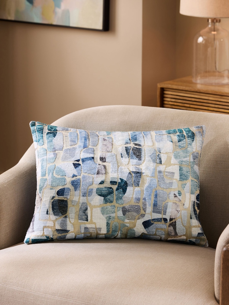 100% Cotton Ria 40 x 59cm Abstract Velvet Cushion - Изображение 1 из 5