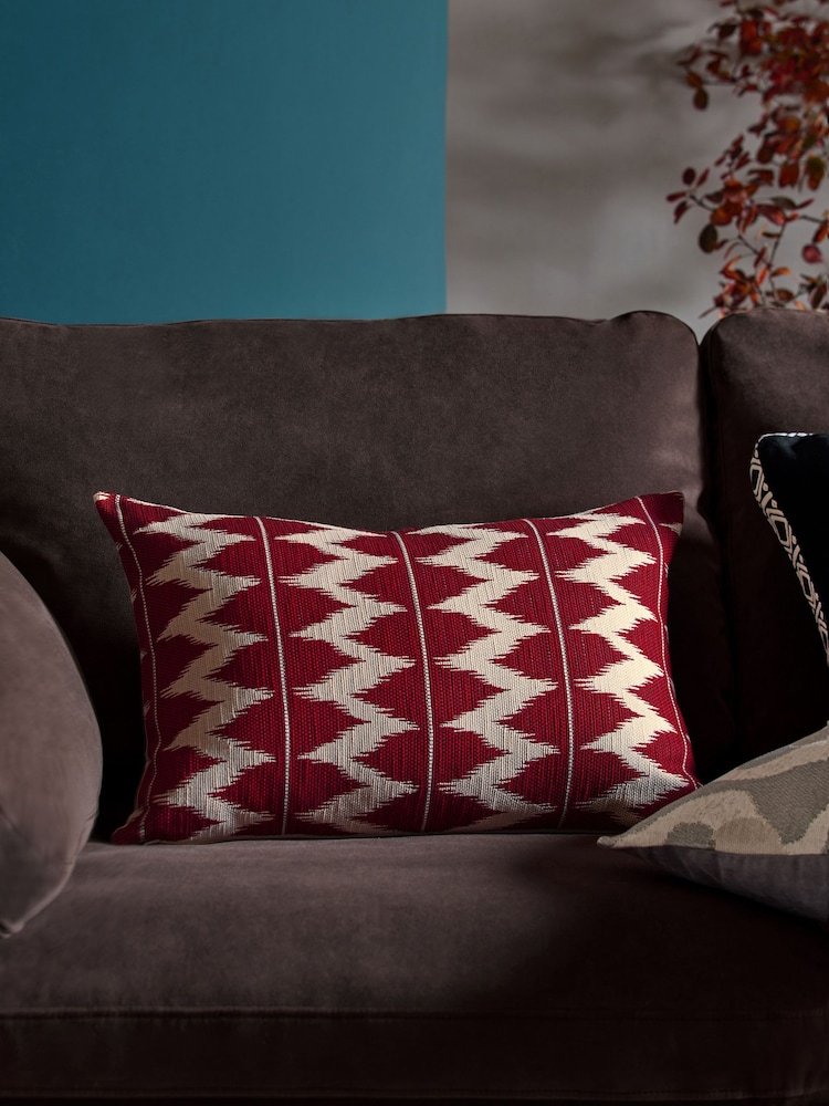 Red 40 x 59cm Global Zig Zag Cushion - Image 1 of 6