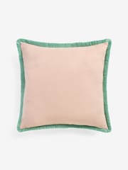 Teal Blue Floral Zebra Velvet Cushion - Image 5 of 5