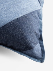 Blue Denim Patchwork Cushion - Image 4 of 5