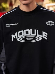 Black EDIT 100% Cotton Graphic Heavyweight Relaxed Fit Long Sleeve T-Shirt - Image 5 of 8