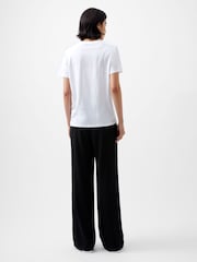 French Connection White 100% Cotton Bow Graphic T-Shirt - Image 2 of 4