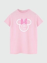 Brands In Pink Women Boyfriend Fit Disney Minnie Mouse I Do Crew 100% Cotton T-Shirt - Image 2 of 3