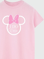 Brands In Pink Women Boyfriend Fit Disney Minnie Mouse I Do Crew 100% Cotton T-Shirt - Image 3 of 3