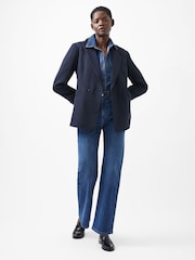 French Connection Blue Florence Twill Blazer - Image 1 of 4
