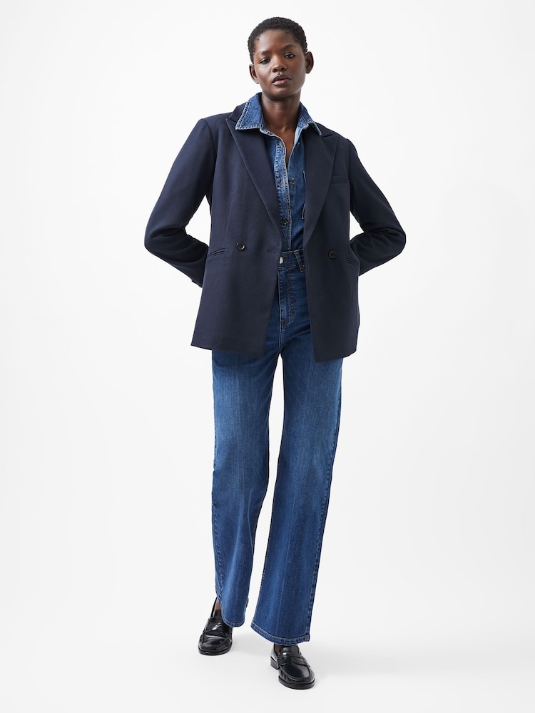 French Connection Blue Florence Twill Blazer - Image 1 of 4 French Connection Blue Florence Twill Blazer - Image 1 of 4