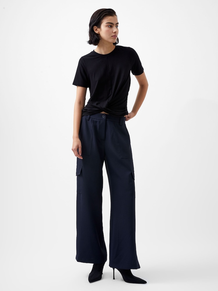 French Connection Black Jersey RIianna Top - Image 1 of 4
