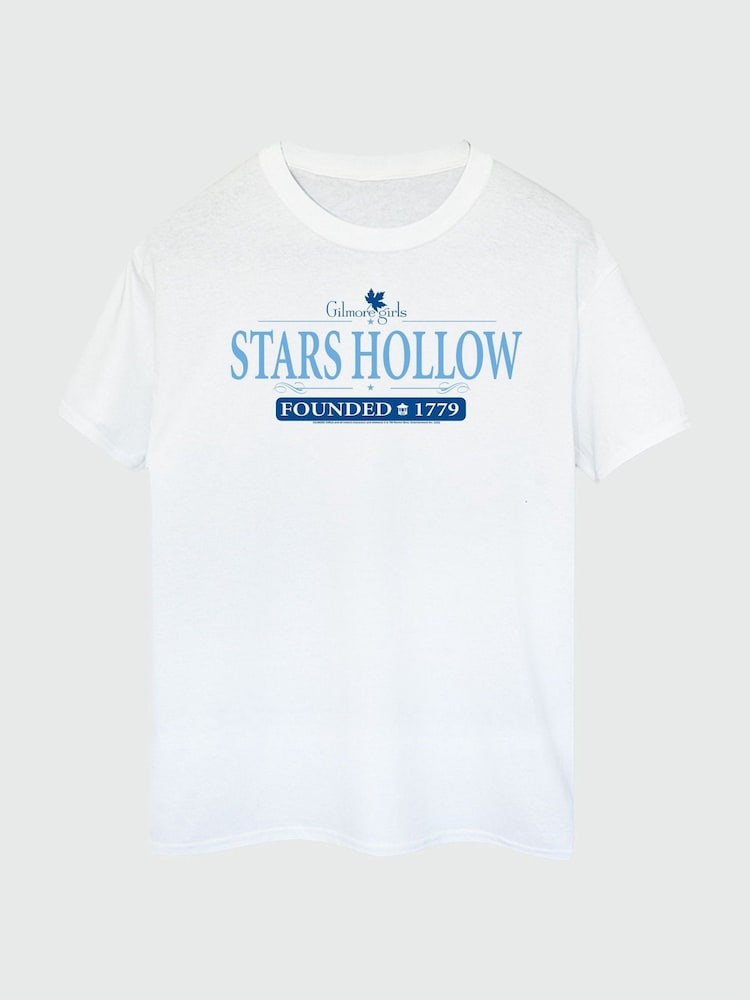 Brands In White Women Boyfriend Fit Gilmore Girls Stars Hollow 100% Cotton T-Shirt - Image 2 of 3