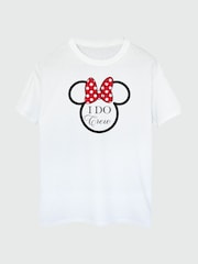 Brands In White Women Boyfriend Fit Disney Minnie Mouse I Do Crew 100% Cotton T-Shirt - Image 2 of 3