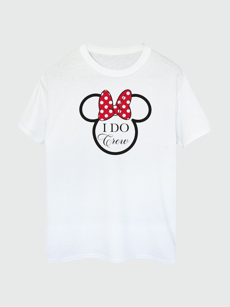 Brands In White Women Boyfriend Fit Disney Minnie Mouse I Do Crew 100% Cotton T-Shirt - Image 2 of 3
