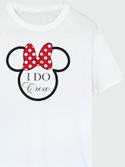 Brands In White Women Boyfriend Fit Disney Minnie Mouse I Do Crew 100% Cotton T-Shirt - Image 3 of 3