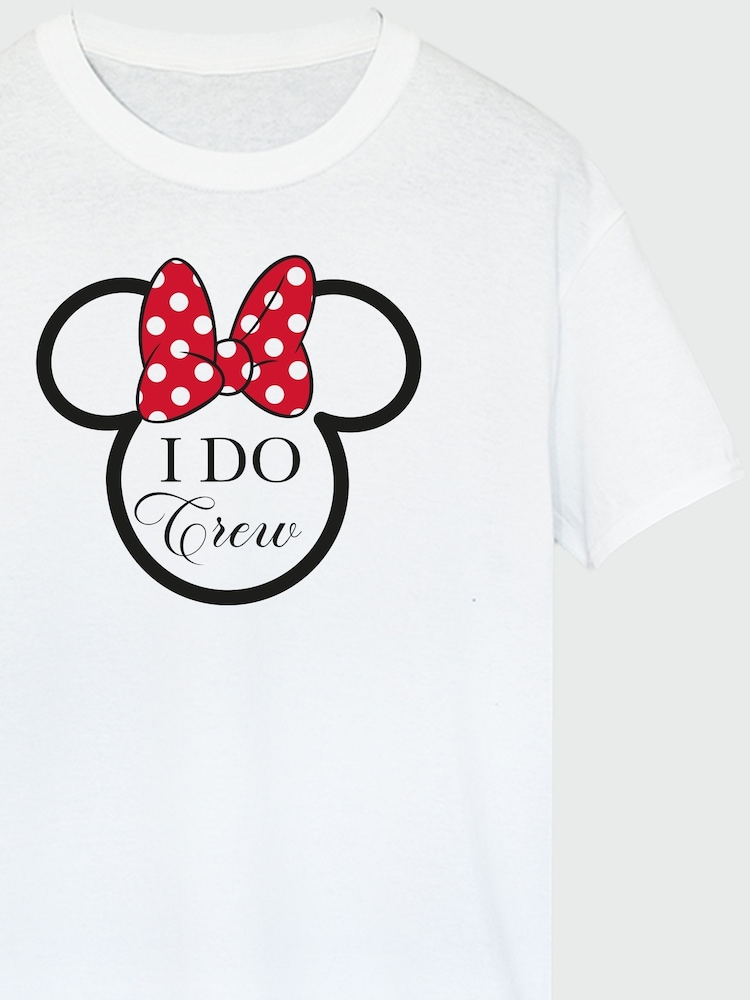 Brands In White Women Boyfriend Fit Disney Minnie Mouse I Do Crew 100% Cotton T-Shirt - Image 3 of 3