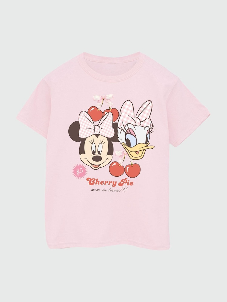 Brands In Pink Girls Disney Minnie Mouse Daisy Duck Cherry Pie 100% Cotton T-Shirt - Image 2 of 3