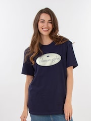 Brands In Blue Women Boyfriend Fit Girls Gilmore Logo 100% Cotton T-Shirt - Image 1 of 3
